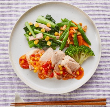 鶏もも肉と彩り野菜のスイートチリソース
